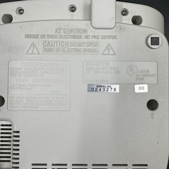 Sony Dream Machine #ICF-CD815 Dual Alarm LED Clock FM/AM Radio CD Player Tested - Picture 9 of 10